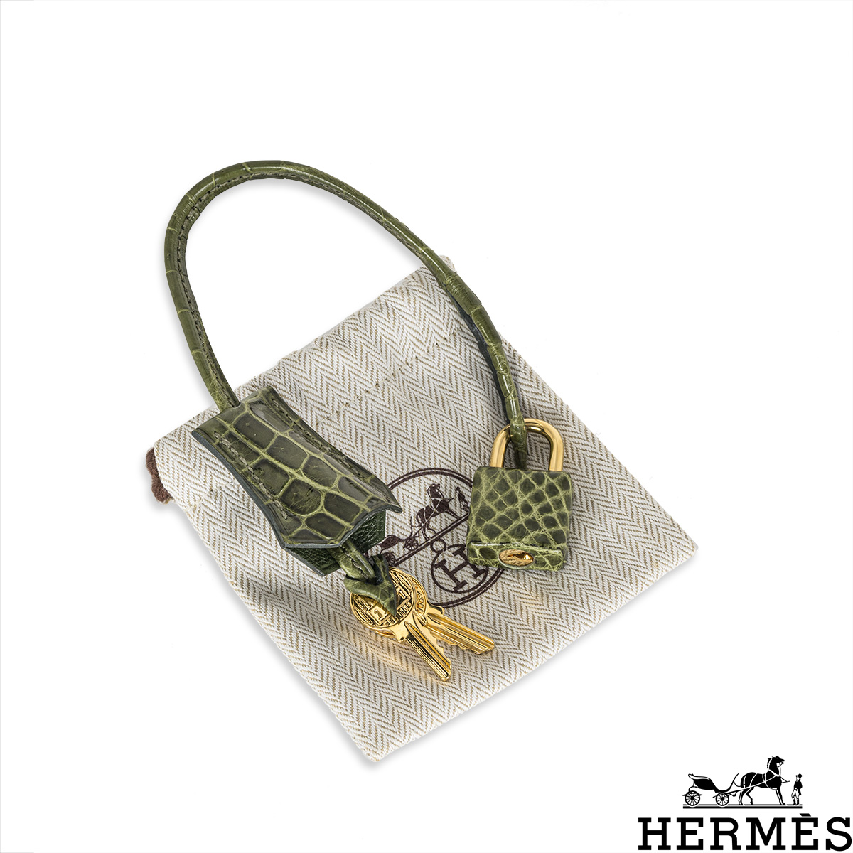 HERMES BAG 30cm CROCODILE VERT ANIS POROSUS RARE AMAZING - Chelsea Vintage  Couture